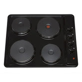 SIA PHP601BL - 60cm Black 4 Zone Solid Plate Electric Hob - London Houseware - 2